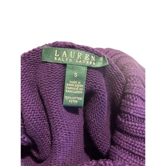Lauren Ralph Lauren Green Label Purple Sweater With Toggle Sz Small 100% Cotton - Picture 7 of 7